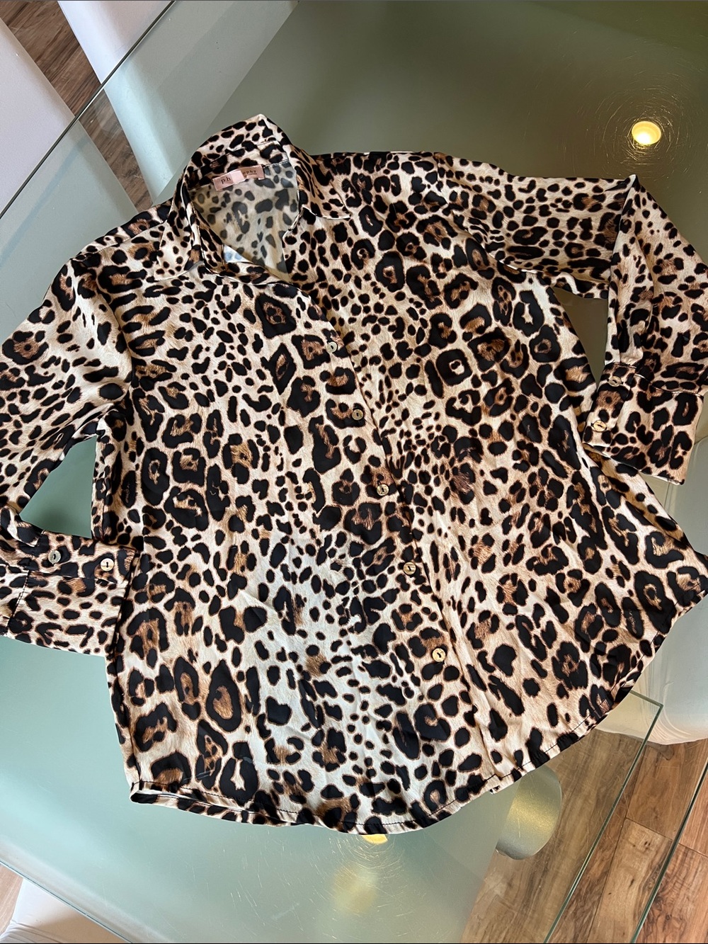 Philosophy Button-Down Leopard Print Shirt - Brown/Black